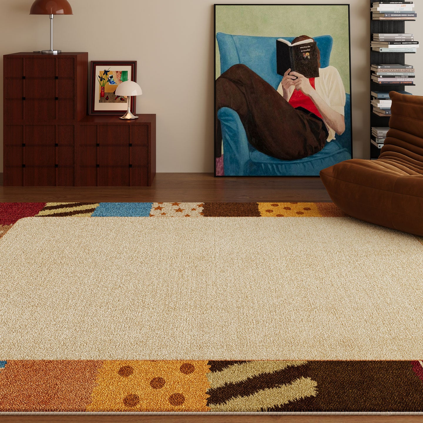 Geometric Patchwork Crystal Velvet Area Rug Non-Slip Washable Rectangular Carpet