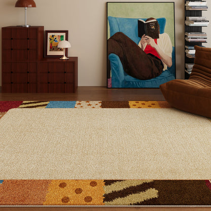 Geometric Patchwork Crystal Velvet Area Rug Non-Slip Washable Rectangular Carpet