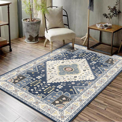 Vintage Geometric Pattern Machine-Woven Rug