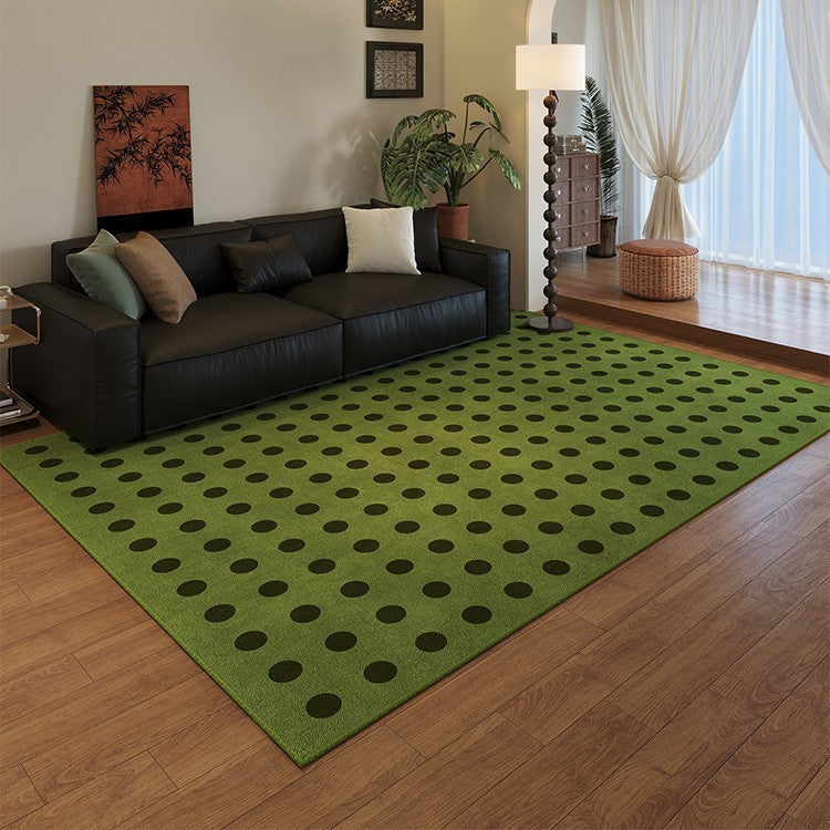 Green Botanical Printed Crystal Velvet Area Rug Non-Slip Washable Rectangular Carpet