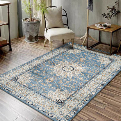 Vintage Geometric Pattern Machine-Woven Rug