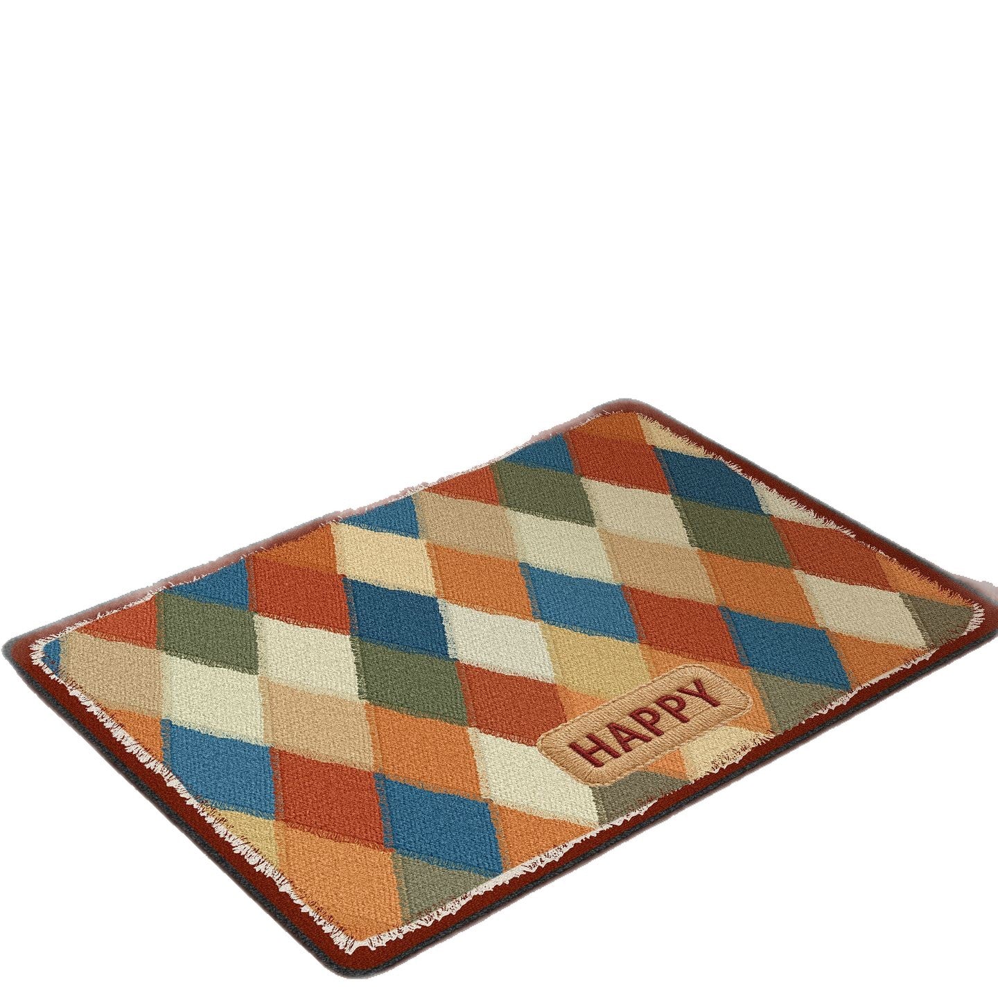 Colorful Printed Crystal Velvet Door Mat Non-Slip Washable Entryway Rug