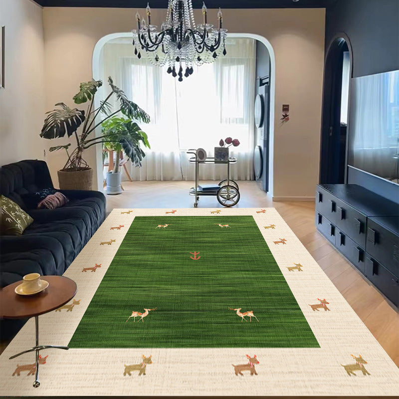 Colorful Patchwork Printed Crystal Velvet Area Rug Non-Slip Washable Rectangular Carpet