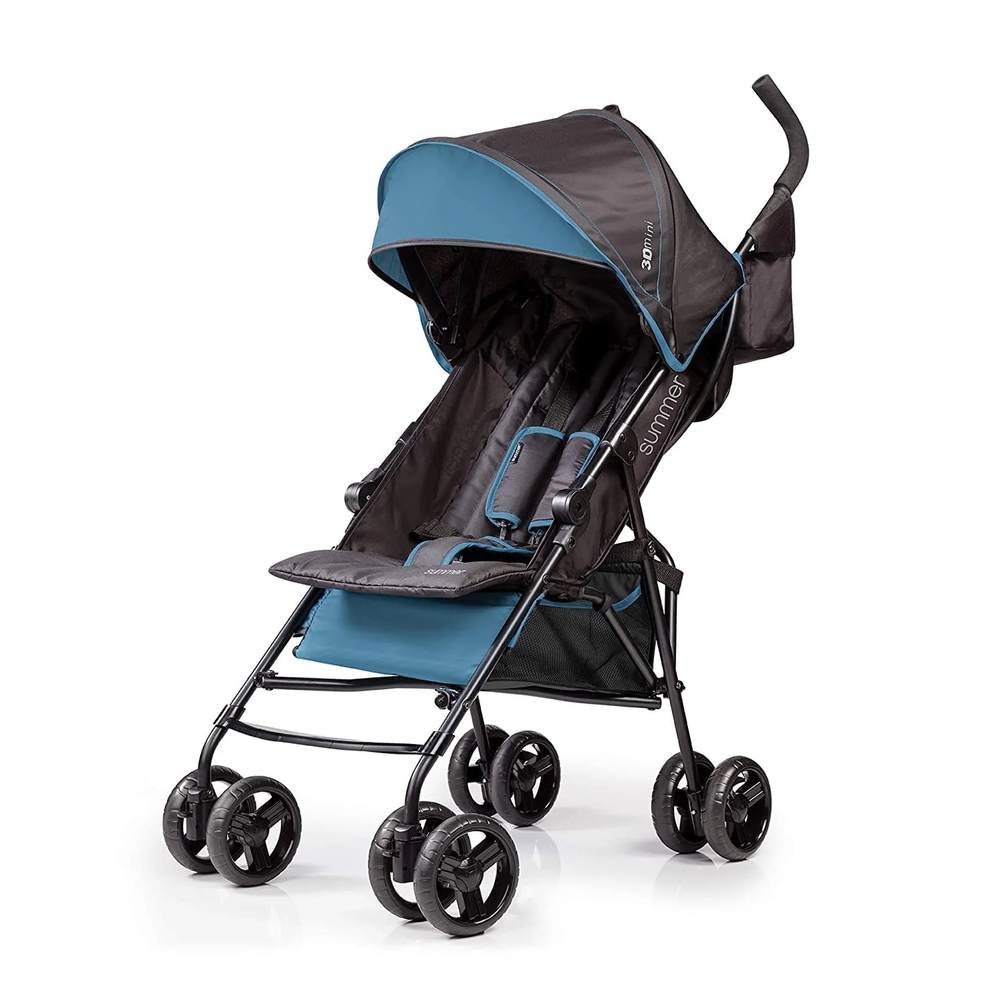 Convenience Stroller, Blue/Black Lightweight Infant Stroller with Compact Fold